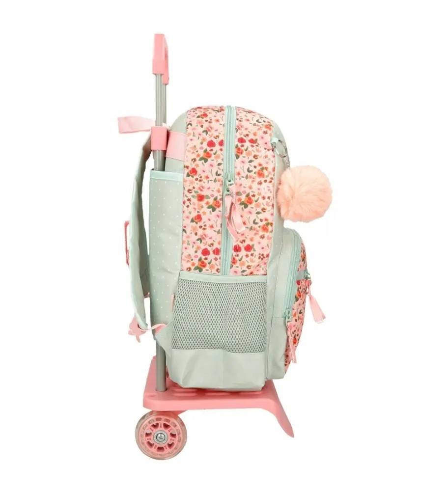 MOCHILA MOVOM ROMANTIC GIRL CON CARRO VERDE 31X42X13CM